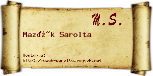 Mazák Sarolta névjegykártya